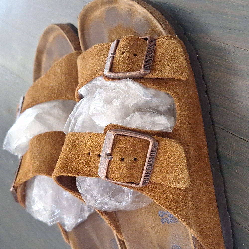 Birkenstock Arizona Mochs Suede Sandals Size 39 /8.5 Narrow - Picture 4 of 12